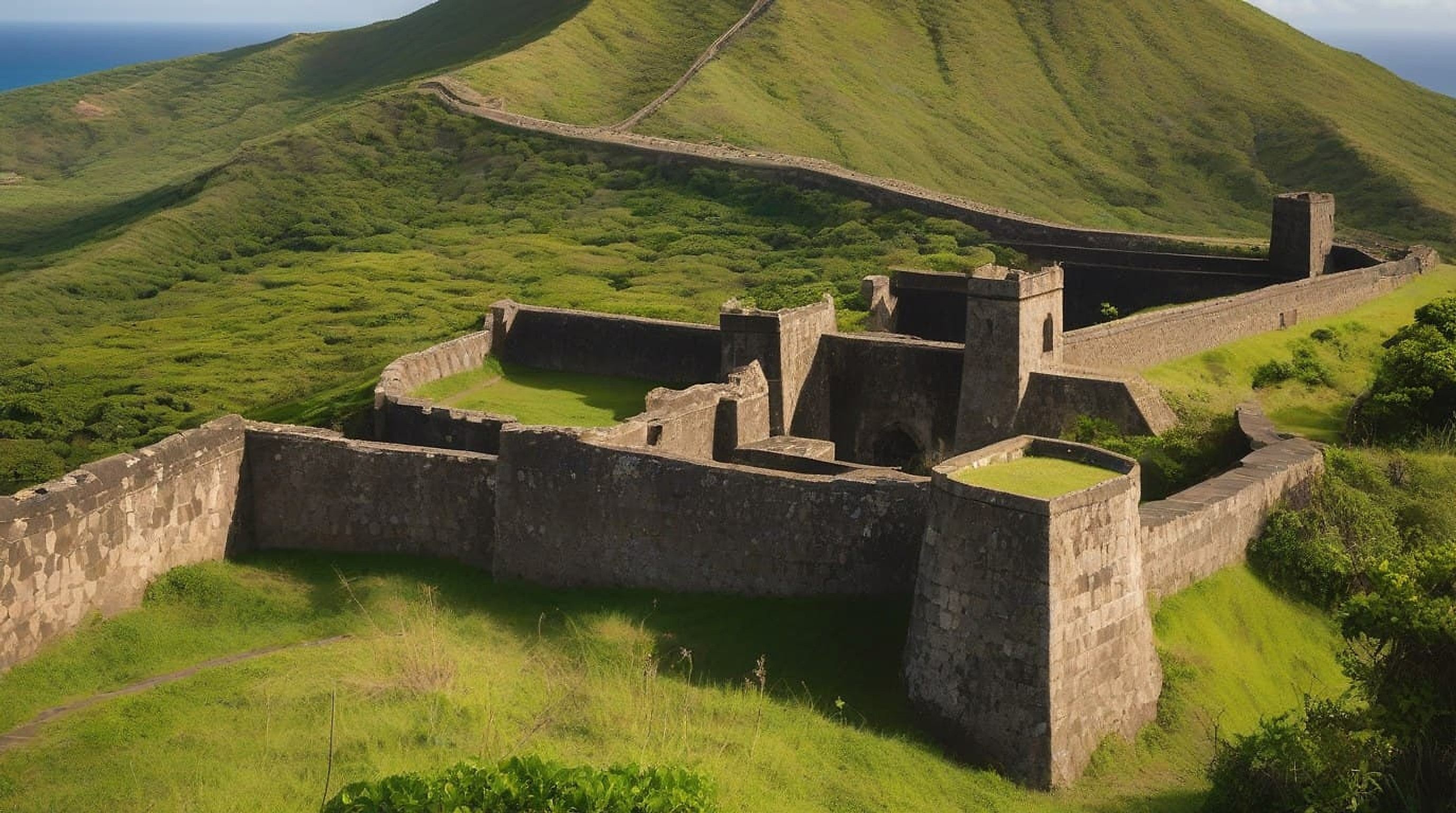 St Kitts harbour and Brimstone Hill